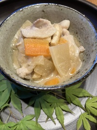 社長の手作りお味噌汁   具だくさんで最高に美味しかったです。