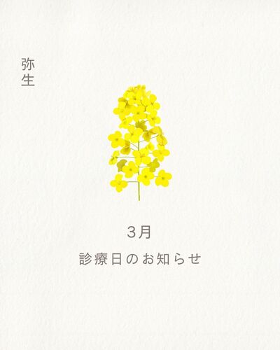 【3月の診療カレンダーのお知らせ】