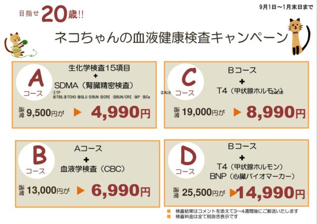 秋の血液健康検査キャンペーン