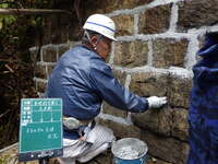 R4えん堤_施工状況-4（目地充填工）