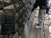 R4えん堤-施工状況-3（目地充填工）