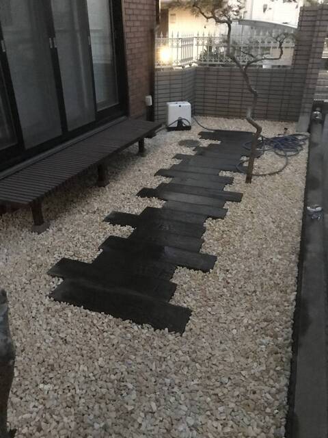 千葉県鎌ケ谷｜枕木、砂利敷工事｜S様