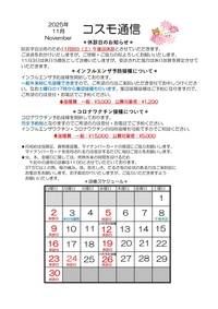 11月院内報（休診日等のお知らせ）