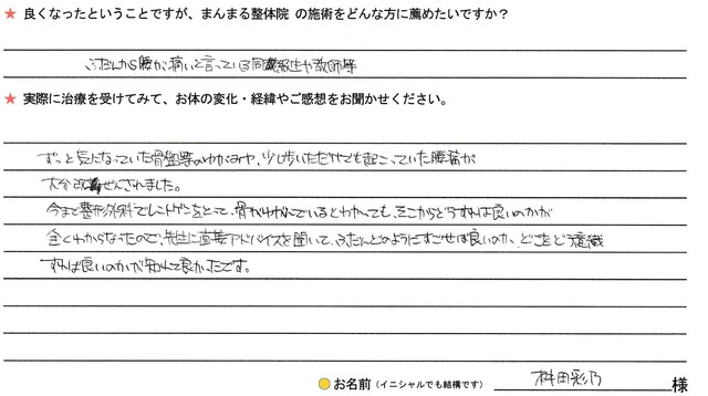 桝田彩乃様(女性/10代)のお声