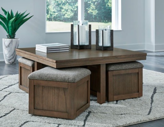 【61,225円】T738-20 Coffee Table with 4 Stools