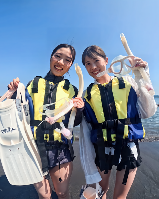 夏休みに女子旅で楽しむ千葉県館山市・沖ノ島海水浴場のシュノーケリング体験｜初心者にも安心