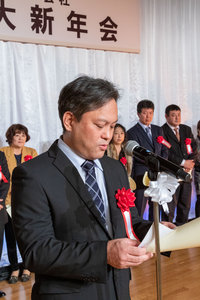 永年勤続表彰式(代表謝辞)
