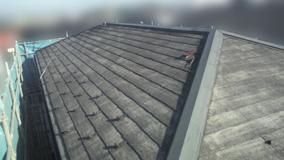 コロニアル屋根　施工前→施行後